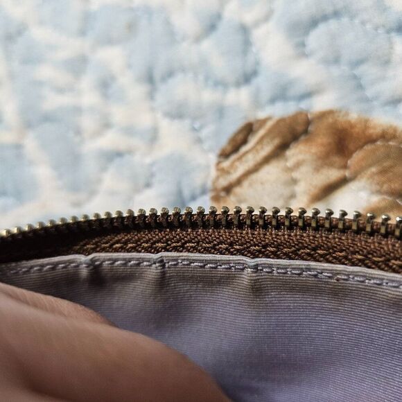 2005 Metallic champagne suede y2k Coach Demi Shoulder Bag - Picture 6 of 6